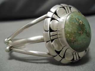 STUNNING NATIVE AMERICAN CARICO LAKE TURQUOISE STERLING SILVER BRACELET OLD 3