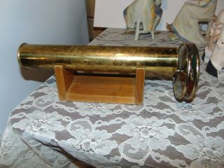 Vintage Brass Kaleidoscope On Stand Artist Signed