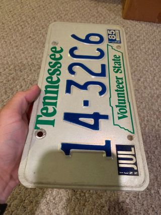 Tennessee 1985 License Plate 14 - 32C6 Vintage VTG Collector Volunteer State 3