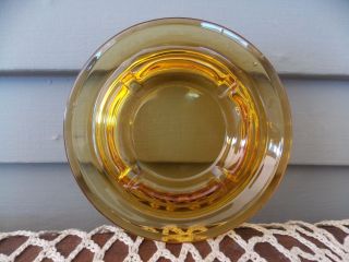3 Vintage Amber Glass 5 " Round Small Ashtray Smoking Tool Decor Mid - Century