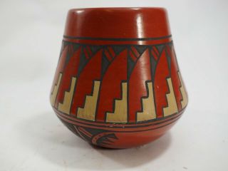 Minnie Vigil Santa Clara Redware Pottery Bowl 4.  5 " X 5 "