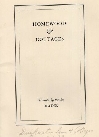 Early 1900s Homewood Real Estate Development,  Yarmouth By The Sea,  Maine