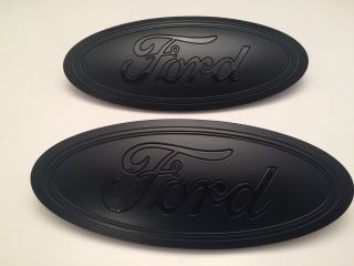2015 - 2016 - 2017 Black Matte Logo Ford F - 150 Emblem Set (grill & Tailgate Set)