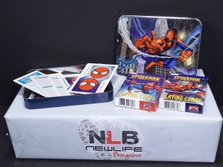 2003 Marvel Spider - Man Double Deck Playing Cards In Tin Box