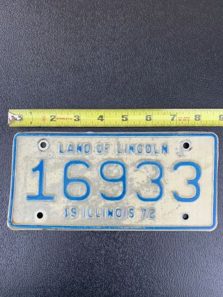 Illinois License Plate - 1972 16933 Motorcycle
