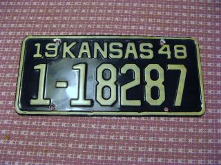 1948 48 Kansas Ks License Plate Tag All