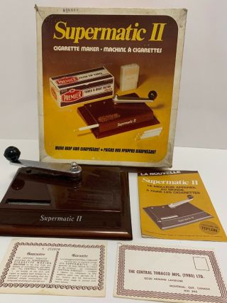 Vintage 1980 Central Tobacco Supermatic Ii Cigarette Maker Rare
