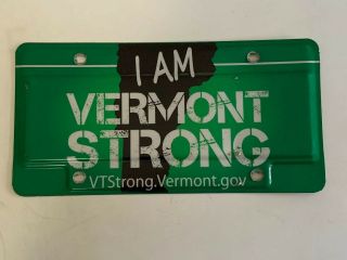 “i Am Vermont Strong“ License Plate 2012 Hurricane Irene Booster