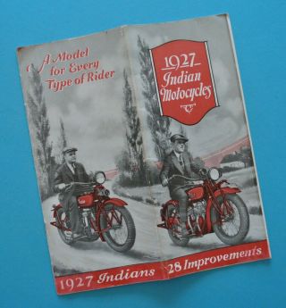 Antique Rare 1927 Indian Motorcycle Brochure Book Prince Scout Chief