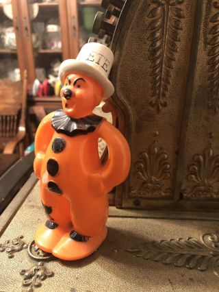 Vintage Hard Plastic Rosbro Halloween Pete the Clown Figurine 2