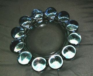 Vintage Blue Boopie Bubble Art Glass Bowl Trinket Dish Ashtray Candy Nut