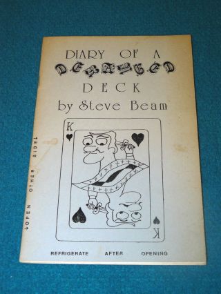 Steve Beam " Diary Of A Deranged Deck " Magic Card Trick Booklet @ Vintage 1980
