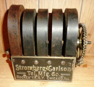 Antique Stromberg & Carlson Tel.  Mfg.  Co.  5 Magneto For Old Telephone See Photos
