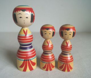 4 - 6 Inch Japanese Vtg Kokeshi Doll 3 Pics 1978: Signed Yukio Ozeki 1923 2004
