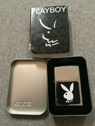 Zippo Playboy Bunny Head Lighter In Metal Box & Outer Box