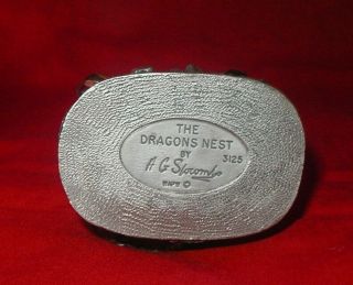 WAPW Pewter Dragon Nest & Crystal Figurine U.  K.  Myth & Magic Signed A G Slocombe 3
