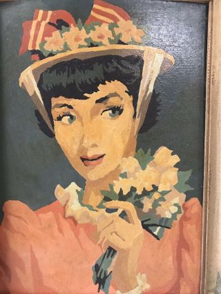 Vintage Paint By Number Framed Art,  Audrey Hepburn Hollywood