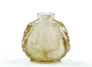 A Fine Chinese Golden - Hair - Crystal Snuff Bottle