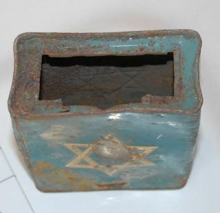Pushke Tzedakah 1930s JNF Jewish National Fund Blue Box Keren Kayemet le ' Israel 5