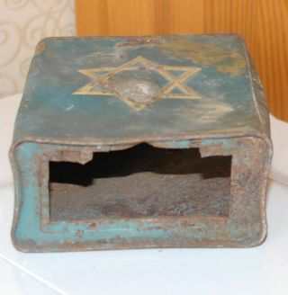 Pushke Tzedakah 1930s JNF Jewish National Fund Blue Box Keren Kayemet le ' Israel 7