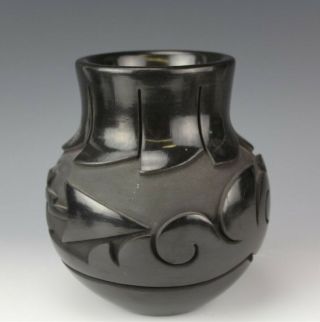 Signed Sherry Tafoya Santa Clara Native American Pueblo Pottery Carved Vase JLB 3