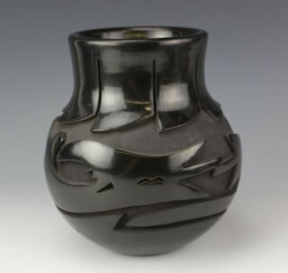 Signed Sherry Tafoya Santa Clara Native American Pueblo Pottery Carved Vase JLB 4