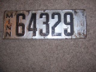 Minnesota License Plate 1912 - 13 - 14