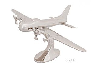 Wwii B17 Bomber Airplane Aircraft Desktop Model 13 " Aluminum Chrome Nickel