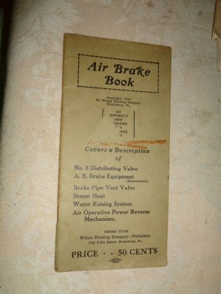 Railroad Air Brake Book 1933 Pamphlet