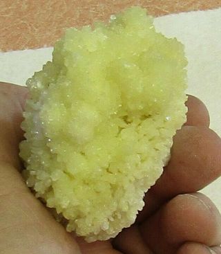 Mineral Specimen Of Novacekite (radioactive) On Aragonite From Mexico