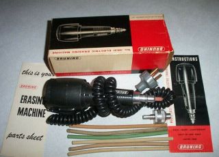 Vintage N. ,  Bruning No.  3831 Electric Erasing Machine,  Orig Box