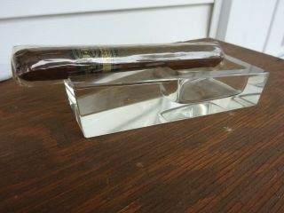 Vintage Art Deco Classy Alden Fine Crystal Cigar Smoking Ashtray Lines