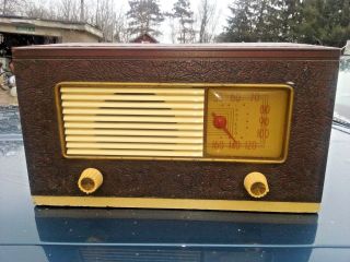 Vintage 1947 Philco Cardboard Tube Radio Model 47 - 205 With Back Plays Great Look