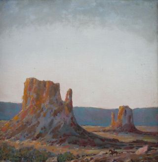 Authentic CLARK TRUE American Western Arizona Monument Valley Landscape Painting 3