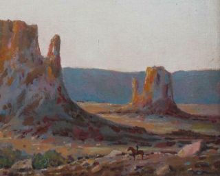 Authentic CLARK TRUE American Western Arizona Monument Valley Landscape Painting 4