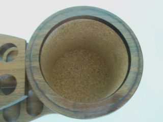 VINTAGE DECATUR INDUSTRIES WALNUT PIPE HOLDER WITH HUMIDOR 4