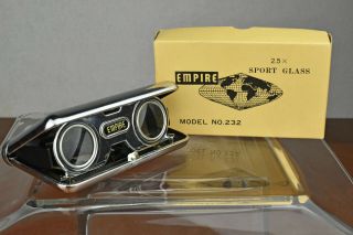 Vintage Red Folding Empire 2.  5x Sport Glass Opera Binoculars
