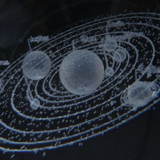 10cm 3D Solar System Crystal Ball Planets Glass Laser Engraved Globe Decoration 6
