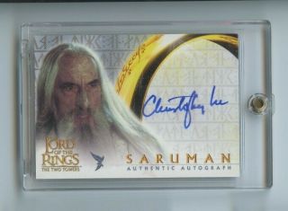 2002 Topps The Two Towers Lotr Autograph Christopher Lee Saruman