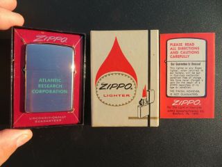 Mib Vintage 1964 Zippo Lighter Atlantic Research Corporation Never Fired