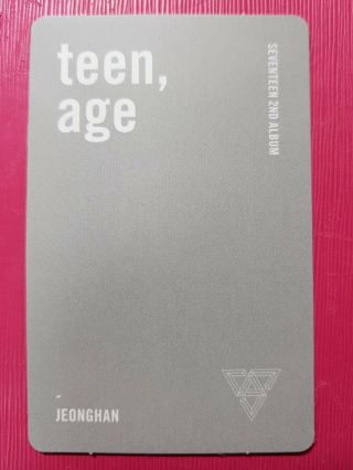 SEVENTEEN JEONGHAN White Ver Official PHOTOCARD 2nd Album [TEEN,  AGE] Photo Card 2