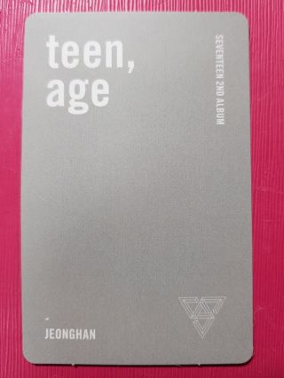 SEVENTEEN JEONGHAN White Ver Official PHOTOCARD 2nd Album [TEEN,  AGE] Photo Card 4