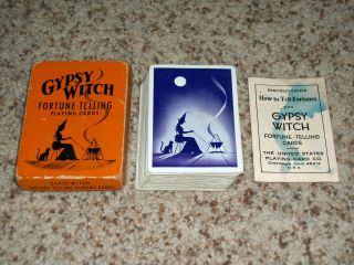 Vintage Gypsy Witch Fortune Telling Playing Cards Complete W/ Instructions Uspcc