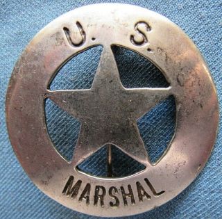 Silver Color,  Obsolete/defunct " U.  S.  Marshal " Badge By " Langenbacher & Sons "