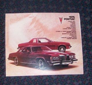1976 Pontiac All Models Sales Brochure