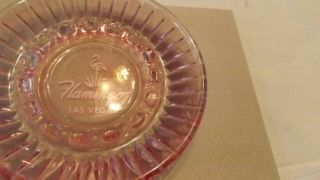 Vintage RARE Fabulous Flamingo Hotel Casino Las Vegas Glass PINK Ash Tray 3