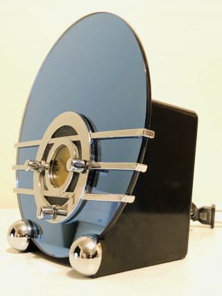 Antique Crosley Sparton Model Cr - 81 Blue Mirror Art Deco Cobalt Bluebird Radio
