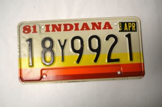 Vintage 1981 Indiana License Plate 18y9921 Delaware County