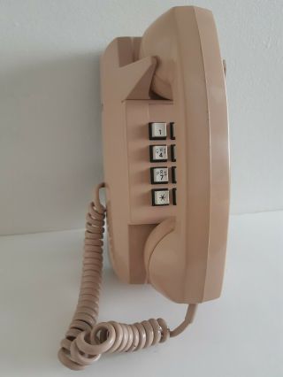 Vintage 1979 Gte Automatic Electric 43 - 8002 Pink Beige Push Button Wall Phone