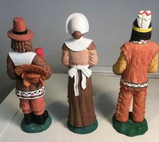 Jaimy Figurines Thanksgiving Mr.  & Mrs.  Pilgrim Native American Detailed Vintage 2